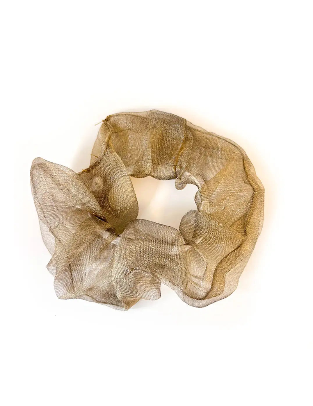 ORGANZA SCRUNCHIE GLOSSY BRONZE